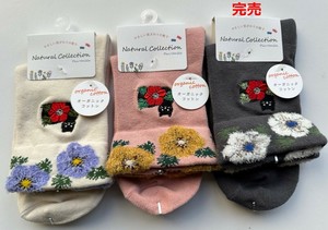 Crew Socks Flower Organic Floral Pattern Cotton [S/S NEW]