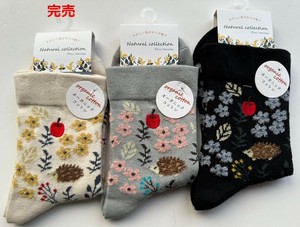 短袜 新商品 刺猬 棉 圆领 有机 春夏
