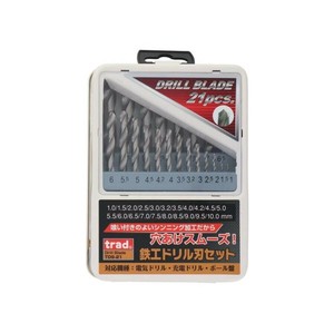 TRAD　鉄工ドリルセット　21本組　TDS-21　820311