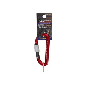 DT　アルミカラビナ　ロック式　8mm　レッド×ガンメタS　DT-AKL-182　360352