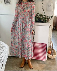 洋装/连衣裙 花朵 抽褶 洋装/连衣裙 褶边/木耳边