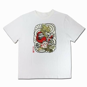 多色プリントダルマ狛犬龍と鯉 2XL 660890
