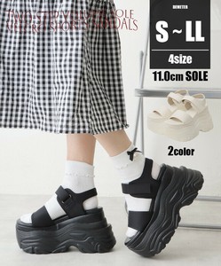 ■即納【25SS新作】厚底 2段ボリュームソール ベルクロ スポーツサンダル