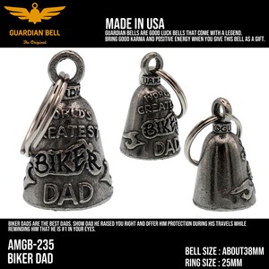 ガーディアンベル　USA　BIKER DAD　バイカー　キーホルダー　お守り　ラッキーベル　アメリカン