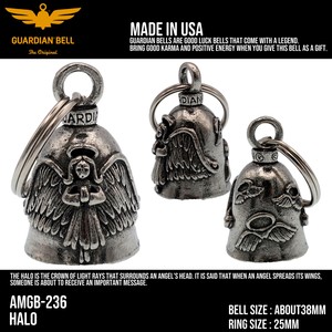 ガーディアンベル　USA　HALO　天使聖者　バイカー　キーホルダー　お守り　ラッキーベル　アメリカン