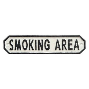 63591 サインプレート SMOKING AREA ホワイト
