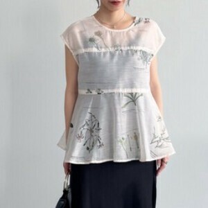 Button Shirt/Blouse Flower Print 2-way Blouse Vintage [2025 NEW]