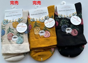 短袜 刺绣 新商品 棉 圆领 有机 花卉图案 春夏