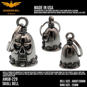 ガーディアンベル　USA　SKULL　バイカー　キーホルダー　お守り　ラッキーベル