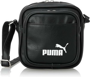 【プーマ/PUMA】　合皮スクエアショルダーバッグ　　(ブラック/オフホワイト/ブラウン)