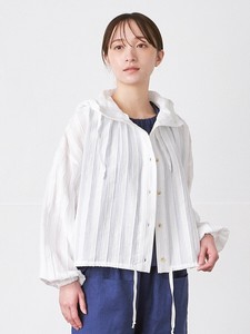 フードジャケット　綿ドビーストライプ2色　M L LL 3L 《大きいサイズ》