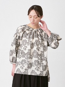 【予約販売】前後差プルオーバーブラウス　ジャガード　M L LL 3L 《大きいサイズ》【4月入荷予定】