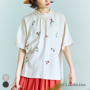 【2025 新作】SZコットンスラブ天竺×布帛ドビーストライプ刺繡コンビ タンクトップ