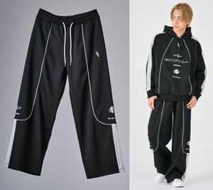 <2025春夏新作>パイピングデザイン　ロゴ刺繍パンツ/ユニセックス　セットアップ可能