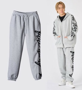 <2025春夏新作>総刺繍ロゴデザイン　裾リブパンツ/ユニセックス　セットアップ可能