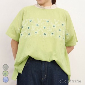 Button Shirt/Blouse 60 Cambric Fabric Front Dobby Polka Dot