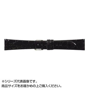 MIMOSA(ミモザ) 時計バンド 腹ワニD 16mm ブラック (美錠:銀) WD-A16
