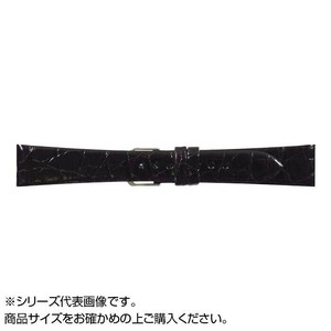 MIMOSA(ミモザ) 時計バンド 腹ワニD 18mm ブラック (美錠:銀) WD-A18