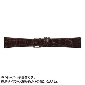 MIMOSA(ミモザ) 時計バンド 腹ワニD 18mm ダークブラウン (美錠:金) WD-B18