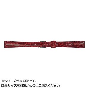 MIMOSA(ミモザ) 時計バンド RA型押ワニ 12mm ワイン (美錠:銀) CRA-W12