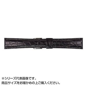 MIMOSA(ミモザ) 時計バンド RA型押ワニ 16mm ブラック (美錠:銀) CRA-A16