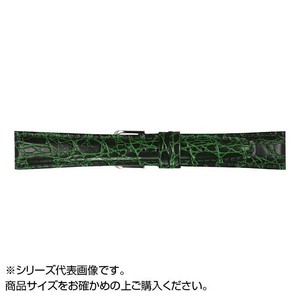 MIMOSA(ミモザ) 時計バンド RA型押ワニ 16mm グリーン (美錠:銀) CRA-G16