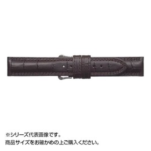 MIMOSA(ミモザ) 時計バンド IT型押ワニ 18mm ダークブラウン (美錠:銀) CIT-B18