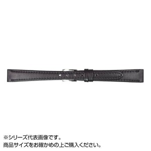 MIMOSA(ミモザ) 時計バンド Eカーフ 11mm ブラック (美錠:銀) CE-A11