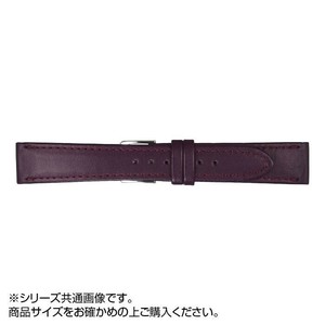 MIMOSA(ミモザ) 時計バンド Eカーフ 17mm ワイン (美錠:銀) CE-W17