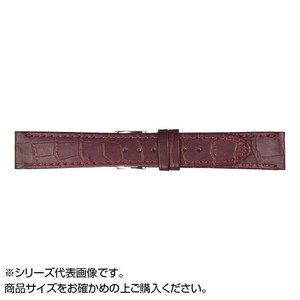 MIMOSA(ミモザ) 時計バンド P型押ワニ 16mm ワイン (美錠:銀) CP-W16