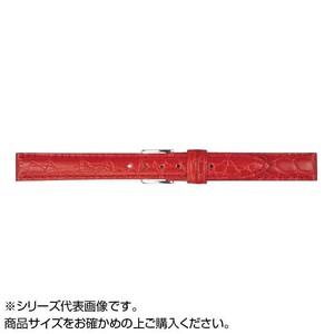MIMOSA(ミモザ) 時計バンド PRA型押ワニ 12mm レッド (美錠:銀) CPR-R12