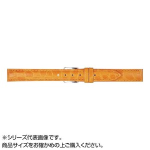 MIMOSA(ミモザ) 時計バンド PRA型押ワニ 12mm オレンジ (美錠:銀) CPR-OR12