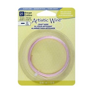 Artistic Wire(アーティスティックワイヤー) フラットワイヤー ローズゴールド (5mm×0.75mm)×91cm 21
