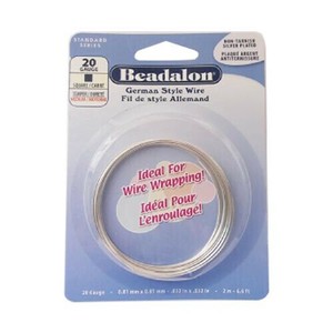 Beadalon(ビーダロン) スクエアワイヤー ノンターニッシュシルバー 0.81mm×2m 20