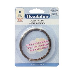 Beadalon(ビーダロン) スクエアワイヤー アンティークブラス 0.81mm×2m 20