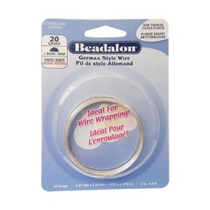 Beadalon(ビーダロン) ハーフラウンドワイヤー ノンターニッシュシルバー 0.81mm×3m 20