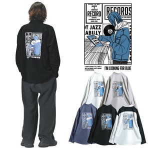 【SPECIAL PRICE】接触冷感 BLUE GIRL ナチュラルストレッチポリエステル バックプリント 長袖シャツ
