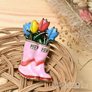 Brooch Flower Ladies fashion Colorful Rainboots Presents Tulips Spring Brooch