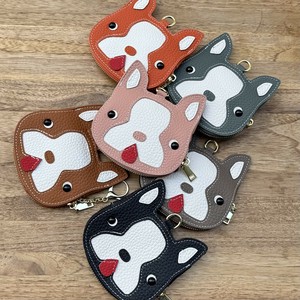 【新作】本革 ポーチ フレンチブルドッグ 小銭入れ 犬 イヌ  パスケース キーケース 小物 アクセサリー