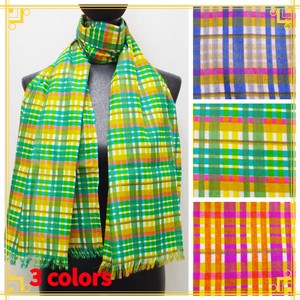Stole Check Pattern Check Cotton Unisex 100% Cotton [S/S NEW]