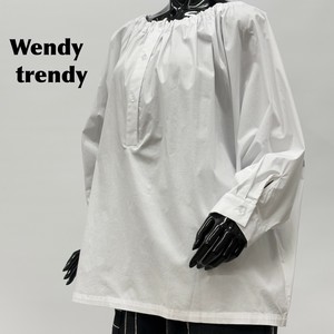 SALE 【イタリア製】Wendy ギャザー襟 袖口タック デザインシャツ Wt