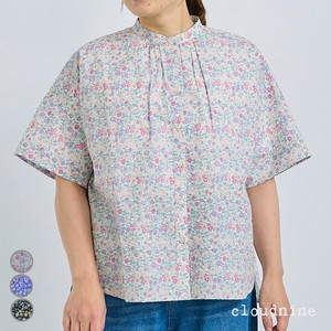 Button Shirt/Blouse Floral Pattern Ripple