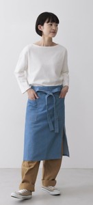 【ウェーブ】デニムギャルソンエプロン　ブルー