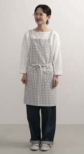 【ウェーブ】ウィンドペンチェックラップエプロン　ネイビー