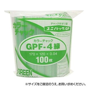 セイニチ チャック付ポリエチレン袋 ユニパック GPカラーチャックタイプ GP F-4 緑 100枚