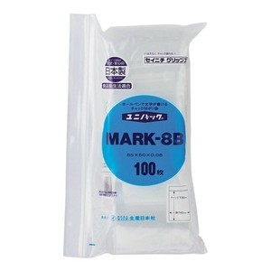 セイニチ チャック付ポリエチレン袋 ユニパック マーク0.08タイプ MARK-8B 100枚