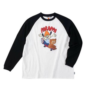 Parappa The Rapper ビッグサイズ メンズ グラフィック発泡プリントラグラン長袖Tシャツ