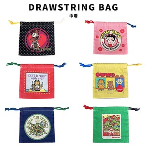DRAWSTRING BAG 巾着 巾着袋 小物収納袋 Betty Boop GARFIELD Mutant Turtles 小物 収納 お菓子入れ