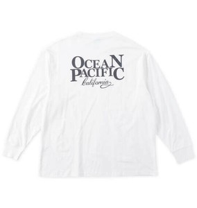 OCEAN PACIFIC ビッグサイズ メンズ 天竺長袖Tシャツ ホワイト  3L 4L 5L 8L
