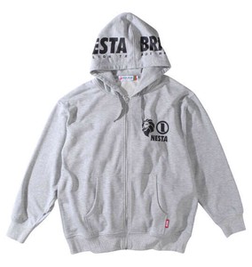 NESTA BRAND ビッグサイズ メンズ 裏毛フルジップパーカー ミックスグレー  4L 5L 6L 8L